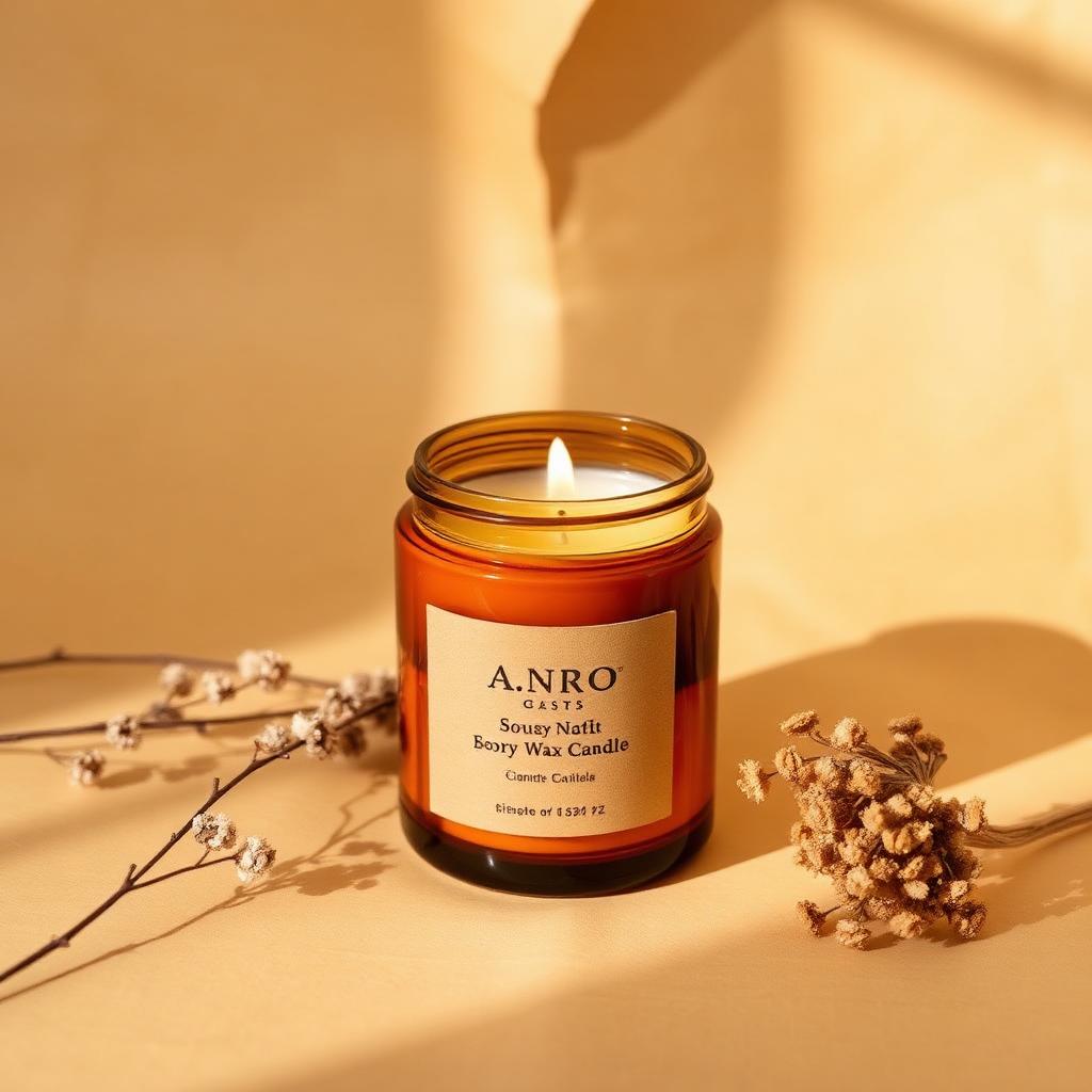 Amber Glass Candle — Smoke & Cedar