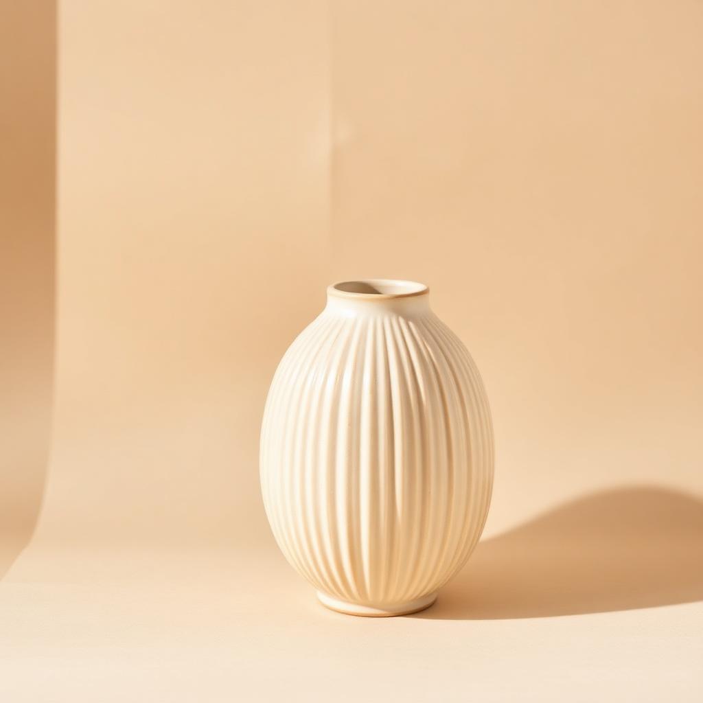 Ribbed Stoneware Vase